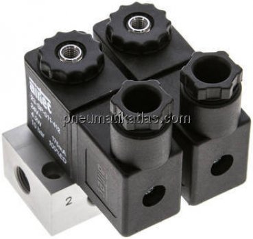 3/2-Wege Magnetventil, G 1/8", geschlossen (NC), 2-fach