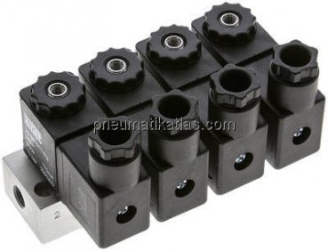 3/2-Wege Magnetventil, G 1/8", geschlossen (NC), 4-fach