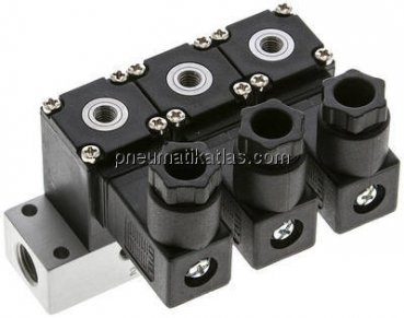 3/2-Wege Magnetventil, M 5, geschlossen (NC), 3-fach