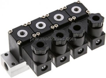 3/2-Wege Magnetventil, M 5, geschlossen (NC), 4-fach