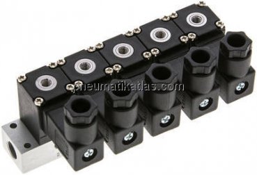 3/2-Wege Magnetventil, M 5, geschlossen (NC), 5-fach