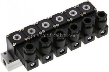 3/2-Wege Magnetventil, M 5, geschlossen (NC), 6-fach