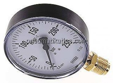 Manometer senkrecht, 100mm, 0 - 250 bar