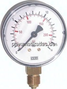 Manometer senkrecht (KU/Ms), 63mm, 0 bis 250 bar, G 1/4"