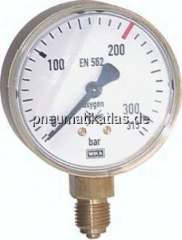 Schweißtechnik-Manometer 63mm, 0 - 30 l/min (Ar) / 0 - 28 l/min (CO2) bar, Argon / CO2