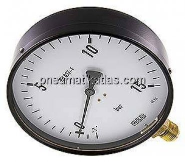 Manometer senkrecht, 160mm, -1 bis 15 bar