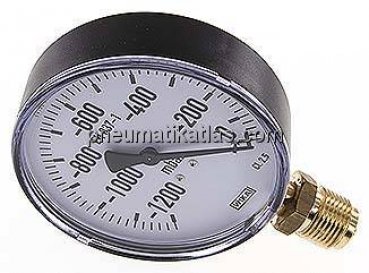 Manometer senkrecht, 100mm, -1200 bis 0 mbar