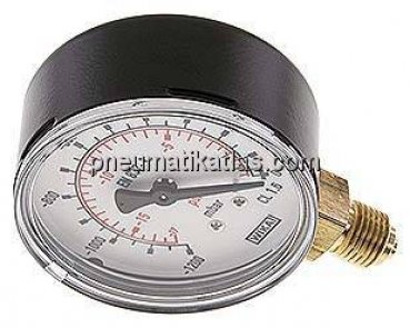 Manometer senkrecht (KU/Ms), 63mm, -1200 bis 0 mbar, G 1/4"