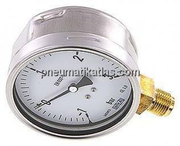 Manometer senkrecht (CrNi/Ms), 100mm, -1 bis 3 bar