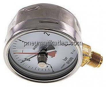 Manometer senkrecht (CrNi/Ms), 100mm, -1 bis 3 bar