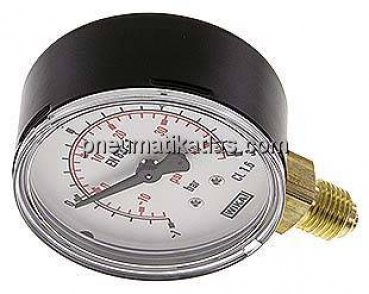 Vakuummmeter, 63mm, senkrecht, -1 bis 3
