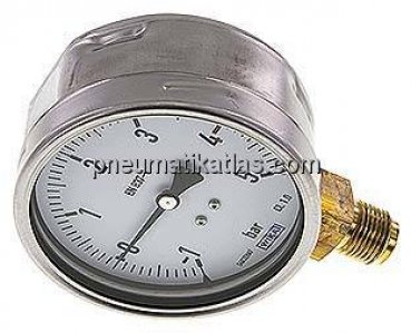 Manometer senkrecht (CrNi/Ms), 100mm, -1 bis 5 bar