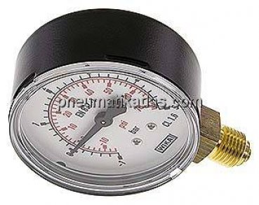 Vakuummmeter, 63mm, senkrecht, -1 bis 5