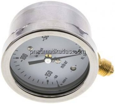 Manometer senkrecht 63mm, -160 bis 0 mbar, G 1/4"