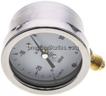Manometer senkrecht 63mm, -25 bis 15 mbar, G 1/4"