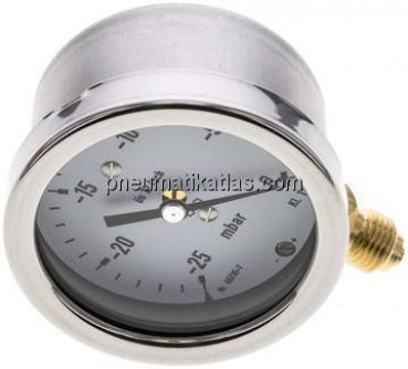 Manometer senkrecht 63mm, -25 bis 0 mbar, G 1/4"