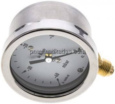 Manometer senkrecht 63mm, -40 bis 0 mbar, G 1/4"