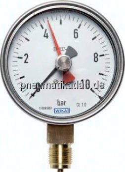 Manometer senkrecht (CrNi/Ms), 100mm, 0 - 60 bar