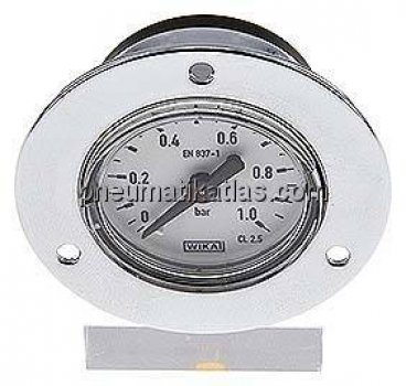 Einbaumanometer (CrNi/Ms), Frontring, 40mm, 0 - 1 bar