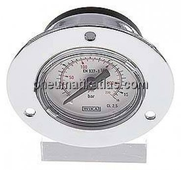 Einbaumanometer (CrNi/Ms), Frontring, 40mm, 0 - 16 bar