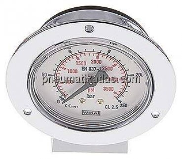Einbaumanometer (CrNi/Ms), Frontring, 63mm, 0 - 250 bar
