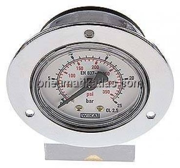 Einbaumanometer (CrNi/Ms), Frontring, 50mm, 0 - 25 bar