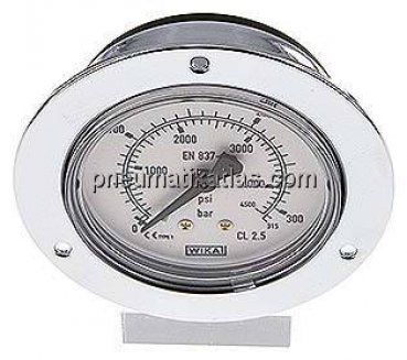Einbaumanometer (CrNi/Ms), Frontring, 63mm, 0 - 315 bar