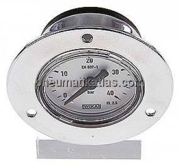 Einbaumanometer (CrNi/Ms), Frontring, 40mm, 0 - 40 bar