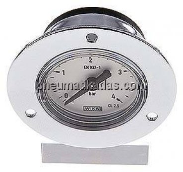 Einbaumanometer (CrNi/Ms), Frontring, 40mm, 0 - 4 bar
