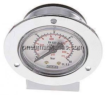 Einbaumanometer (CrNi/Ms), Frontring, 50mm, 0 - 60 bar