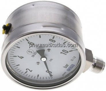 Sicherheits-Manometer senkrecht, 100mm, 0 - 10 bar