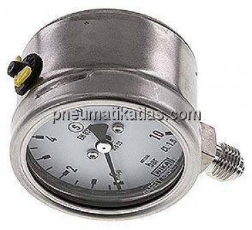Sicherheits-Manometer senkrecht, 63mm, 0 - 10 bar