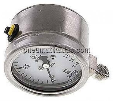 Sicherheits-Manometer senkrecht, 63mm, 0 - 1,6 bar