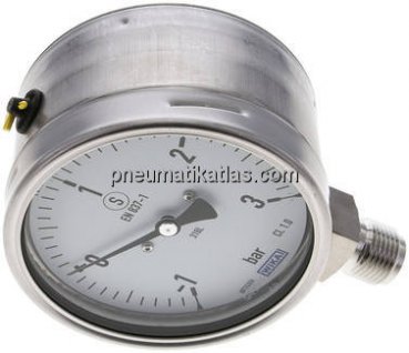 Sicherheits-Manometer senkrecht, 100mm, -1 bis 3 bar