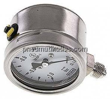 Sicherheits-Manometer senkrecht, 63mm, -1 bis 0 bar
