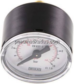 Manometer waagerecht (ST/Ms), 40mm, 0 - 10 bar, G 1/8"