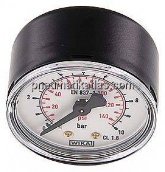 Manometer waagerecht (ST/Ms), 50mm, 0 - 10 bar, G 1/8"