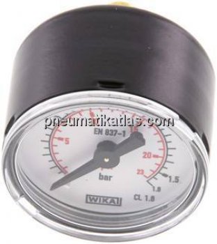 Manometer waagerecht (ST/Ms), 40mm, 0 - 1,6 bar, G 1/8"