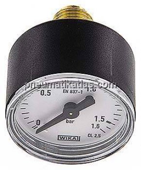 Manometer waagerecht (KU/Ms), 40mm, 0 - 1,6 bar, G 1/4"