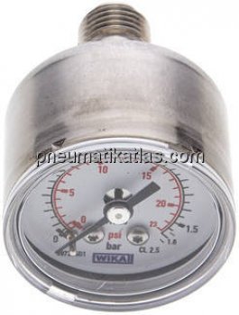 ES-Manometer waagerecht, 40mm, 0 - 1,6 bar, G 1/4"