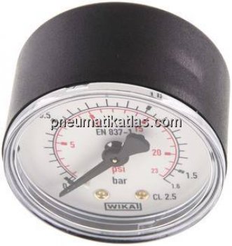Manometer waagerecht (KU/Ms), 50mm, 0 - 1,6 bar, G 1/4"