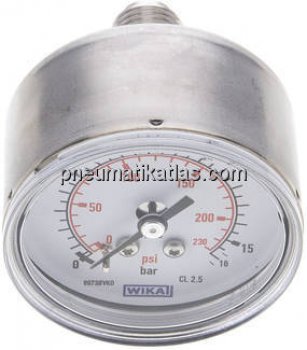 ES-Manometer waagerecht, 50mm, 0 - 16 bar, G 1/4"