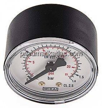Manometer waagerecht (KU/Ms), 50mm, 0 - 1,6 bar, G 1/8"