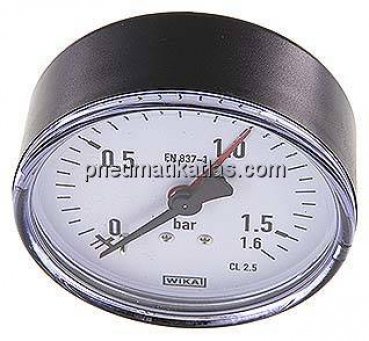 Manometer waagerecht, 80mm, 0 - 1,6 bar