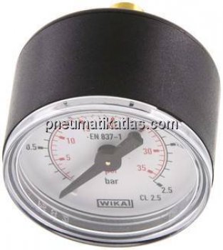 Manometer waagerecht (KU/Ms), 40mm, 0 - 2,5 bar, G 1/8"
