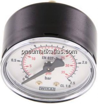 Manometer waagerecht (ST/Ms), 50mm, 0 - 2,5 bar, G 1/4"