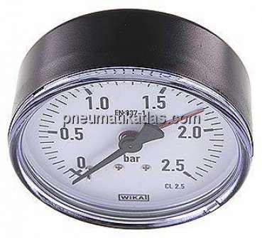 Manometer waagerecht, 80mm, 0 - 2,5 bar