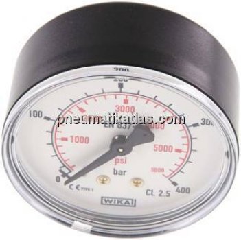 Manometer waagerecht (KU/Ms), 63mm, 0 - 400 bar, G 1/4"