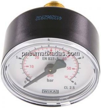 Manometer waagerecht (KU/Ms), 50mm, 0 - 4 bar, G 1/4"