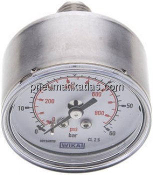 ES-Manometer waagerecht, 50mm, 0 - 60 bar, G 1/4"